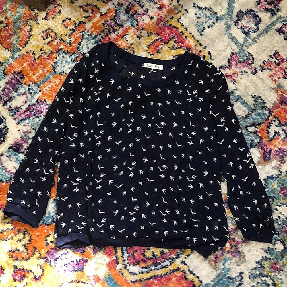 🎈Wishful Park Navy Sparrow Sheer Top